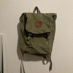 Fjallraven green fold sack backpack
